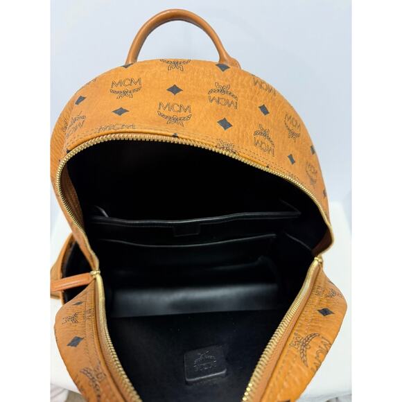 MCM Large Stark Studded Backpack Visetos Canvas | Cognac | Large | Authentic COA main image 16
